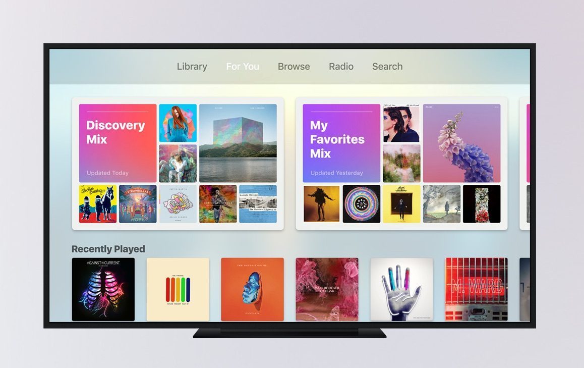 Apple Music op een Apple TV met tvOS 10.