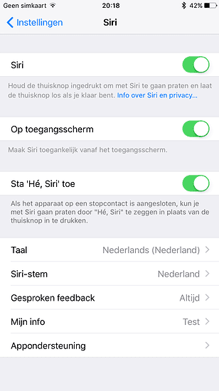 Appondersteuning in Siri in iOS 10 beta 3.