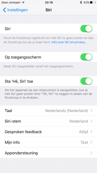 Appondersteuning in Siri in iOS 10 beta 3.