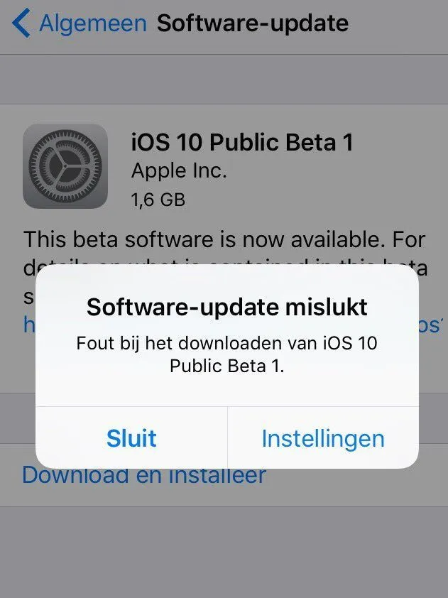 iOS 10 publieke beta installeren lukt niet? Dit kun je proberen