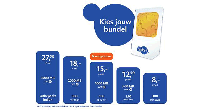 Telfort mobiele bundels 2016