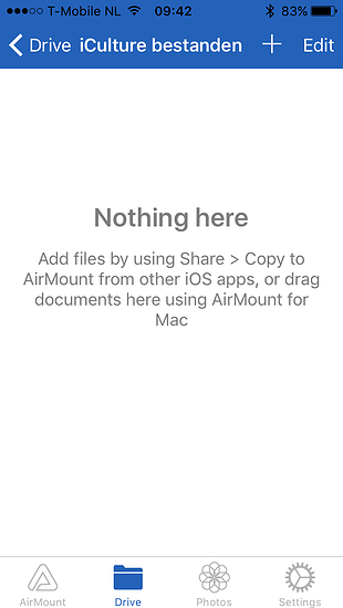 Bestanden verplaatsen met Airmount op iPhone