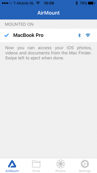 Bestanden verplaatsen met Airmount op iPhone