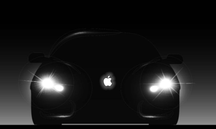 Koplampen van een Apple Car.