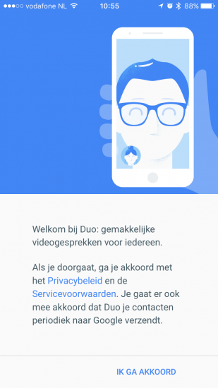 Duo van Google instellen.