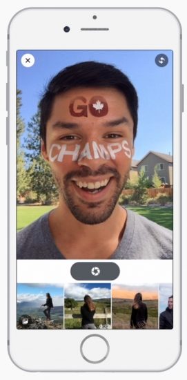 Facebook selfiefilters met AR