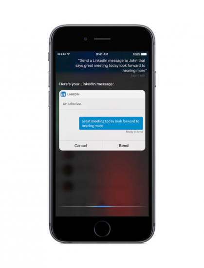 LinkedIn met Siri in iOS 10.