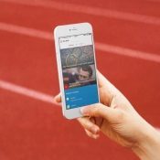 Olympische Spelen in NOS op een renbaan.