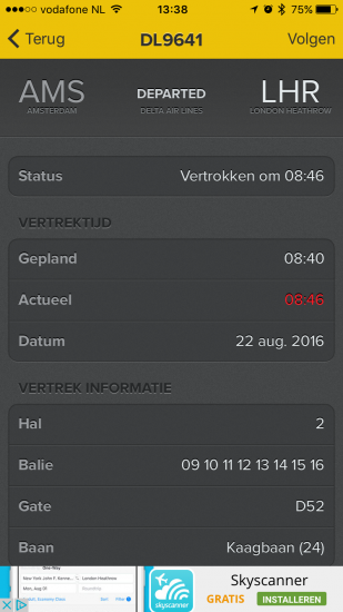 Oude Schiphol-app onofficieel.