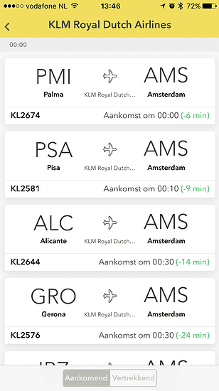 Vluchten in de vernieuwde onofficiele Schiphol-app.
