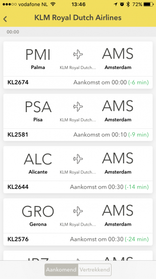 Vluchten in de vernieuwde onofficiele Schiphol-app.