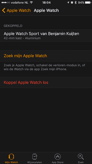 Apple Watch loskopelen.