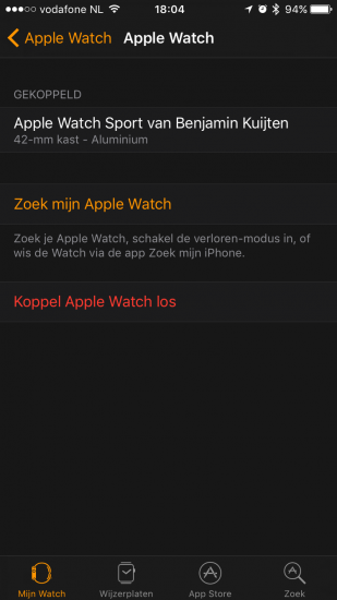 Apple Watch loskopelen.