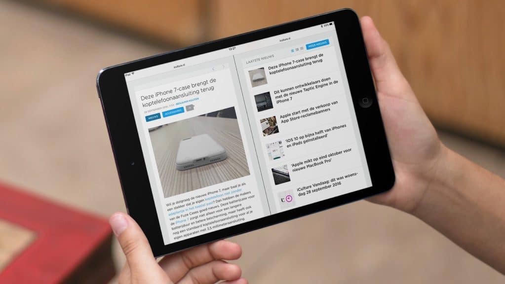 Split View in Safari op de iPad.