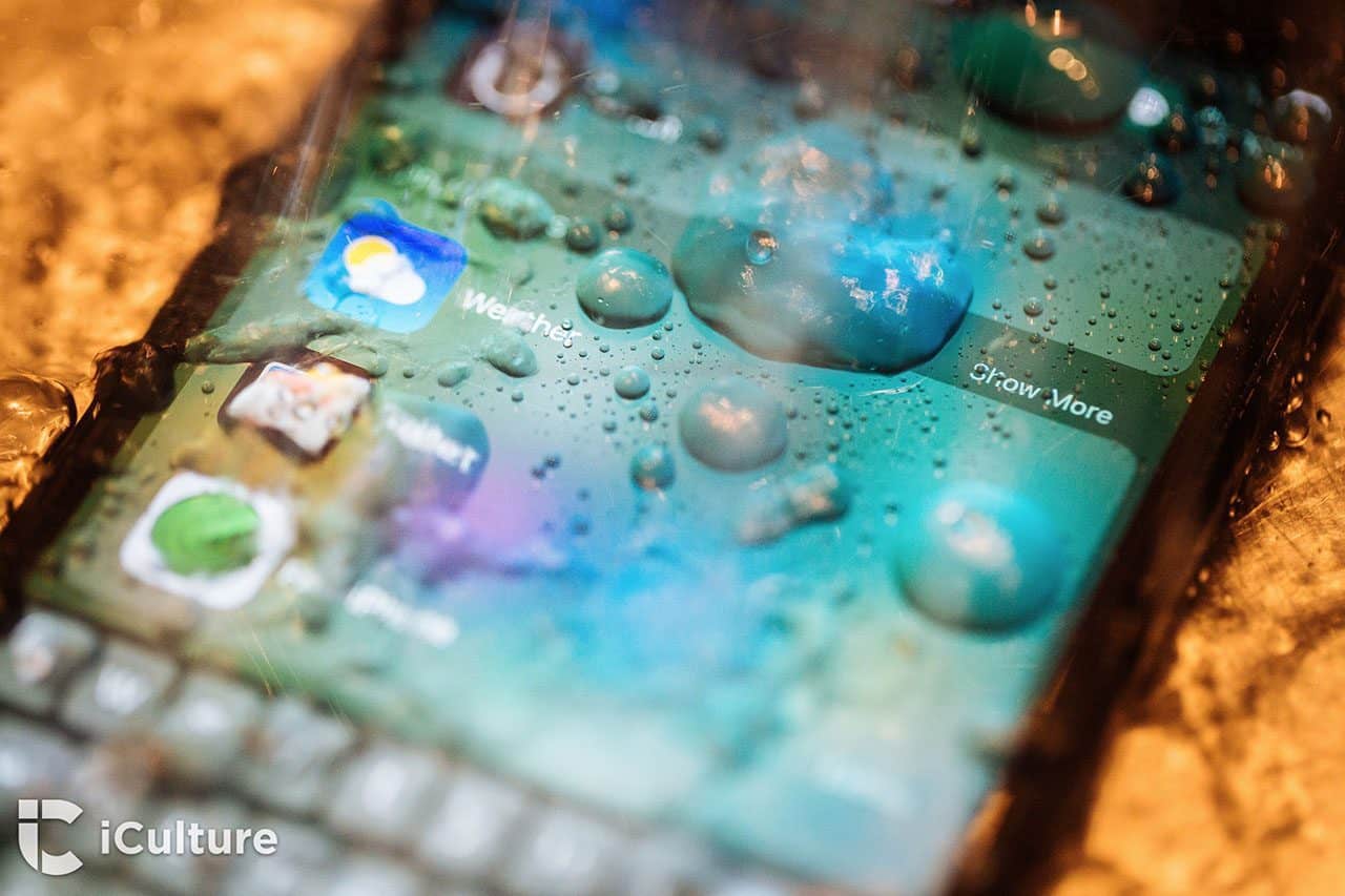 iPhone 7 review: waterdruppels op het scherm