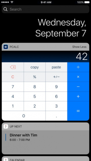 PCalc heeft nieuwe widgets voor iOS 10.