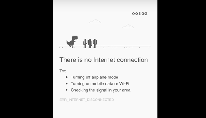 Google Chrome dinosaurus-spelletje