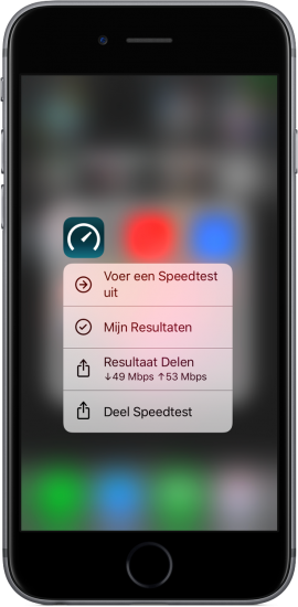 Speedtest heeft 3D Touch.