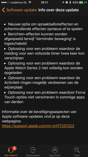 watchOS 3.1 release notes.