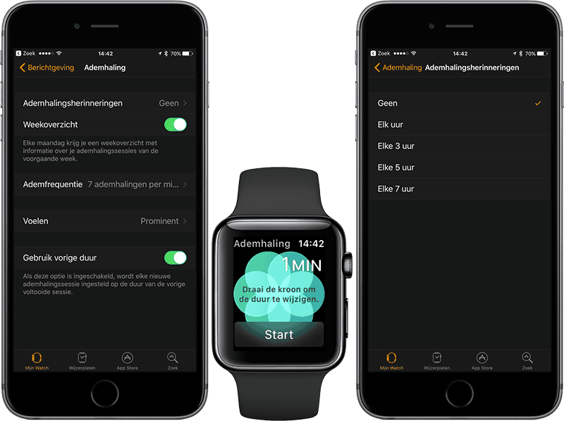 Ademhaling-app op iPhone en Apple Watch