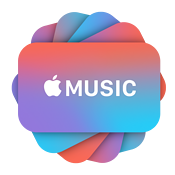 Apple Music-tegoedkaarten in een rondje.