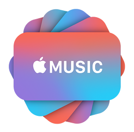 Apple Music-tegoedkaarten in een rondje.