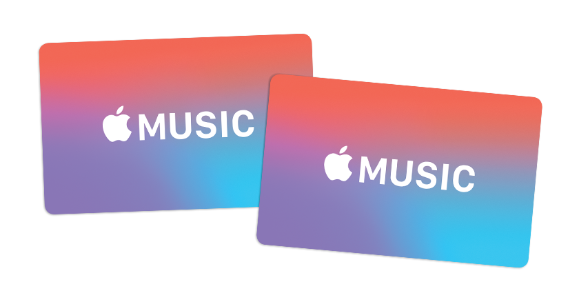 Apple Music-tegoedkaarten.