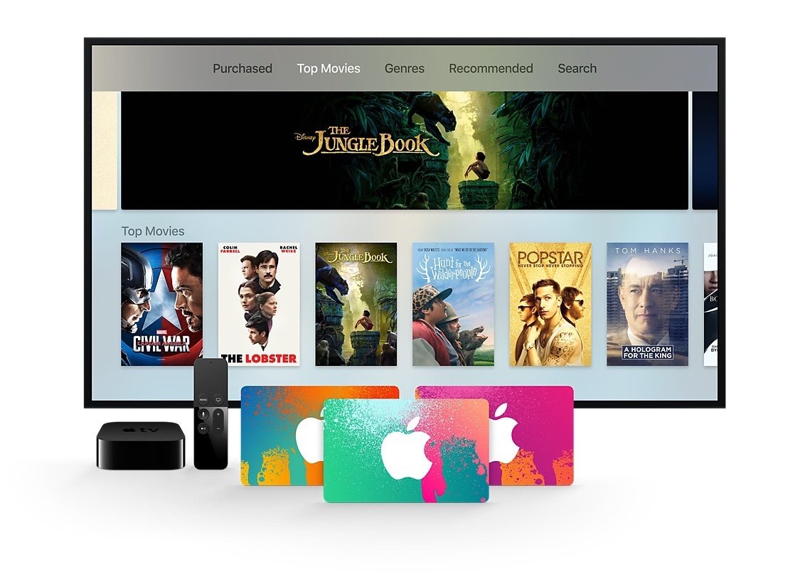 iTunes-cadeaubon met Apple TV.