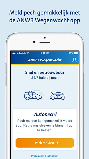Wegenwacht Pechhulp-app van ANWB.