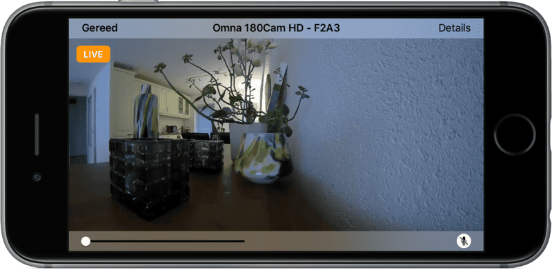 D-Link Omna camera in de Woning-app.