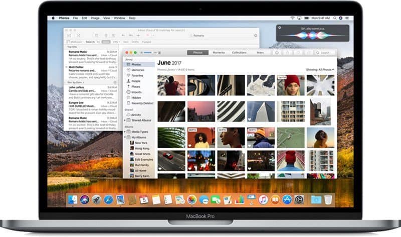 macOS High Sierra op een MacBook