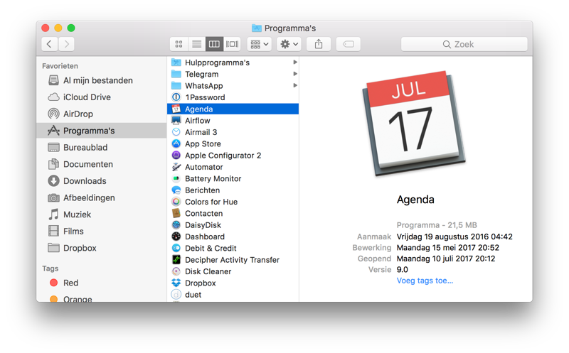 tegel Avonturier Zoekmachinemarketing Waarom de Agenda-app op de Mac standaard op 17 juli staat