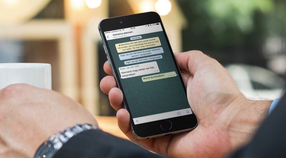 WhatsApp encryptie in groepsgesprek.