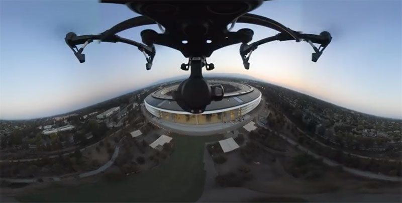 Dronevideo Apple Park 360 graden