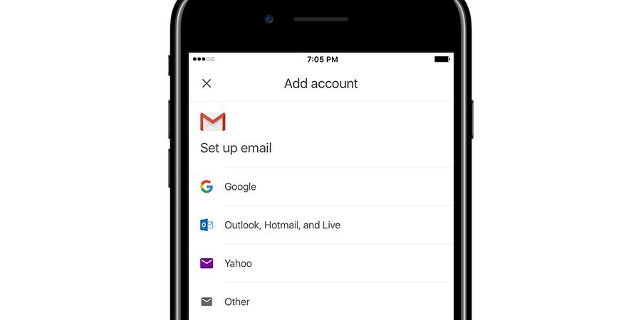 Gmail-app met overige accounts.