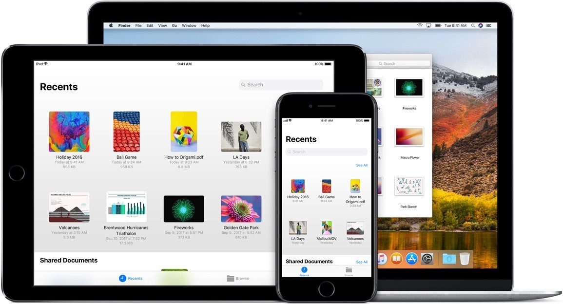 iCloud Drive voor Mac en iOS.