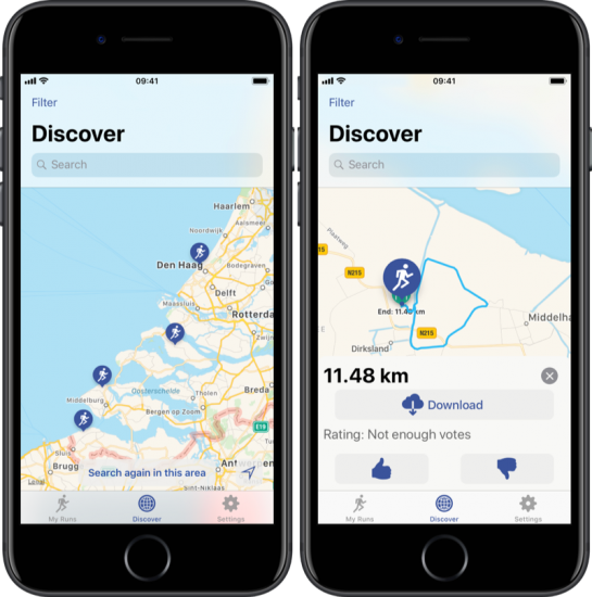 Runners Map brengt routes van de Apple Watch Workoutapp in kaart