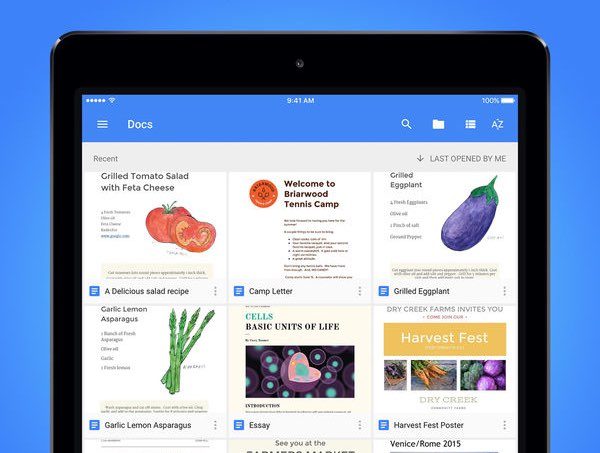 Google Docs op iPad