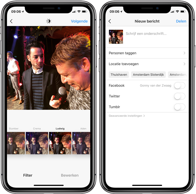 Instagram-filters gebruiken
