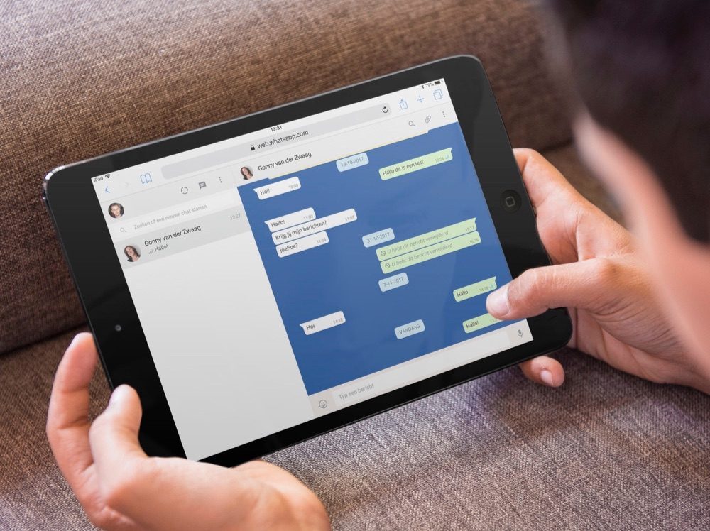 WhatsApp op de iPad via web.