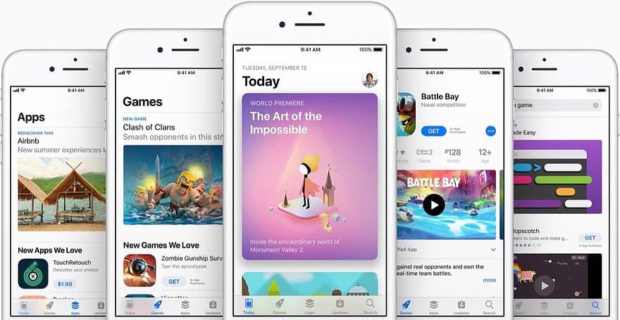 App Store met apps en games op iOS 11.