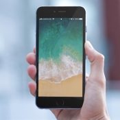 iOS 11 met leeg lock screen.