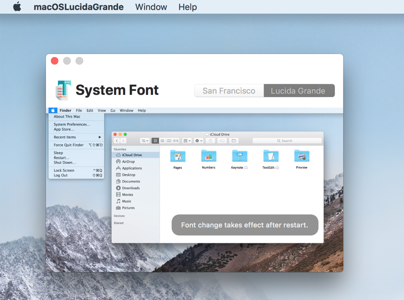 macOS Lucida Grande systeemfont