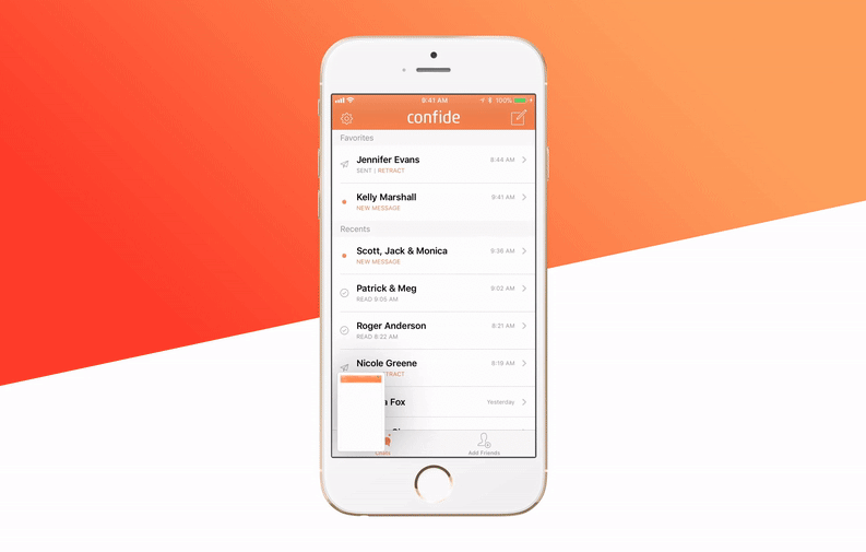 Confide blokkeert screenshots.