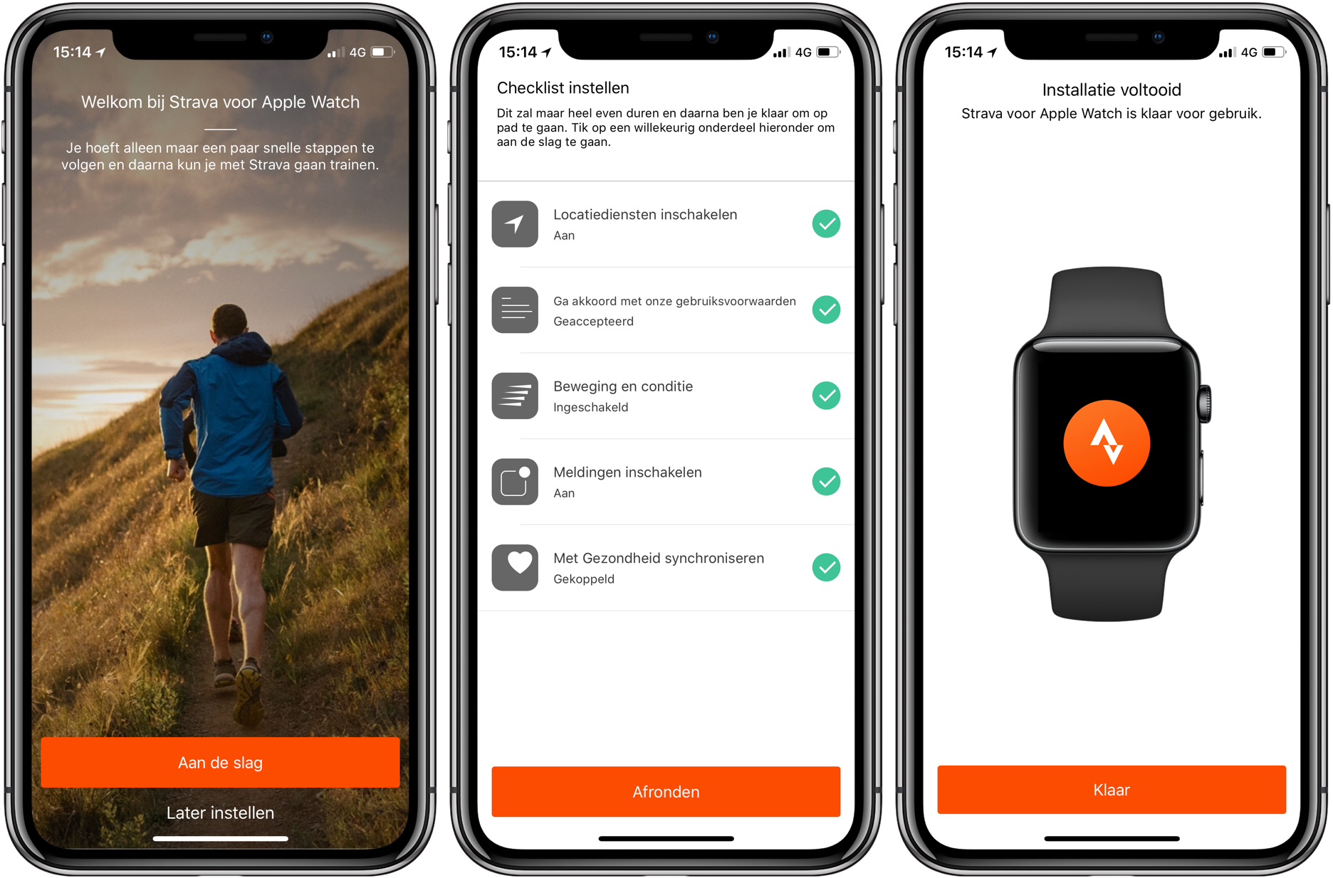 Strava op Apple Watch: eerst toestemming geven