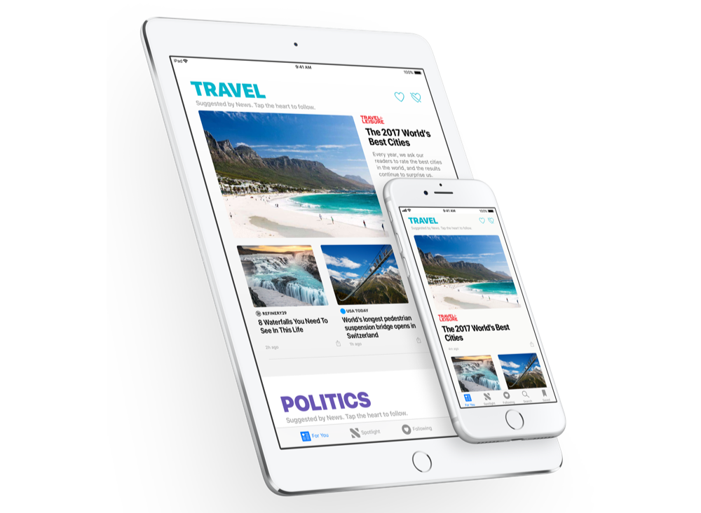 Apple News op de iPhone en iPad.