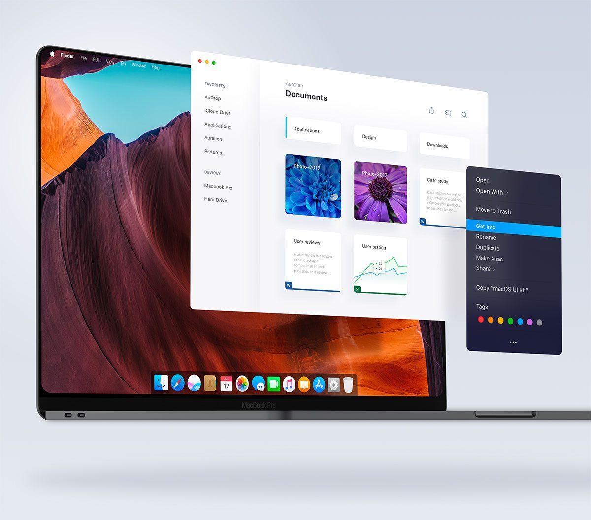 Apple OS op een MacBook (concept)