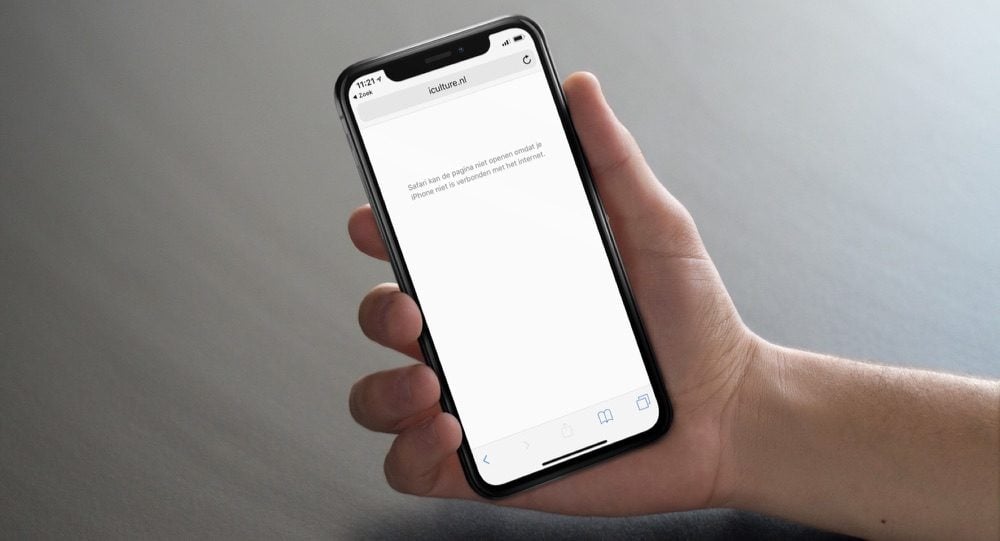 Safari kan de pagina niet openen.