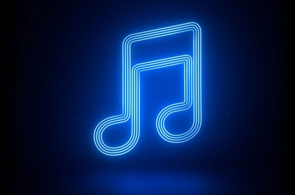 Apple Music-muzieknoot in neon.