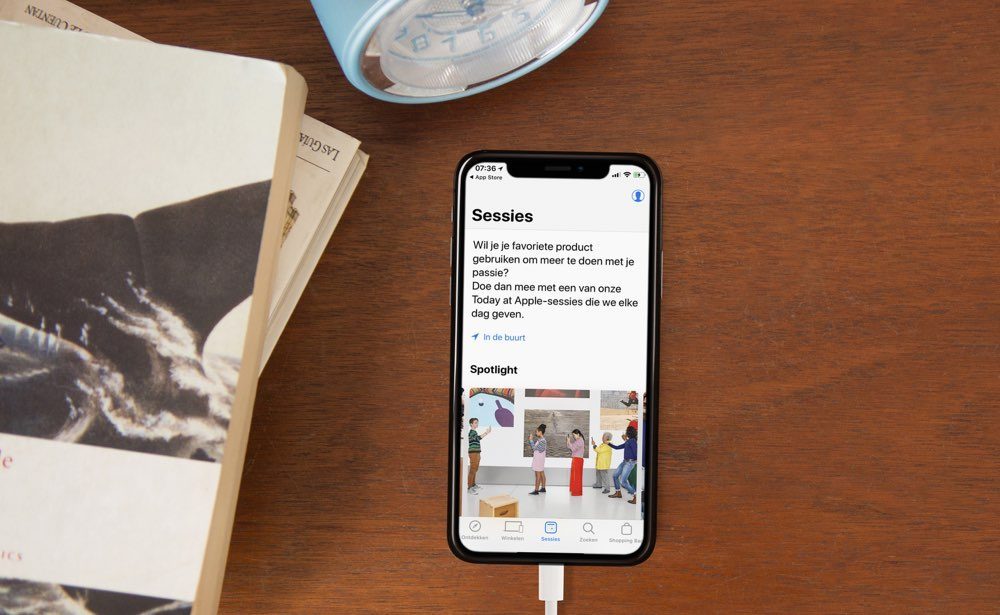 Apple Store-app met sessies